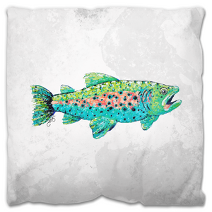 Trout Canvas Outdoor Pillow