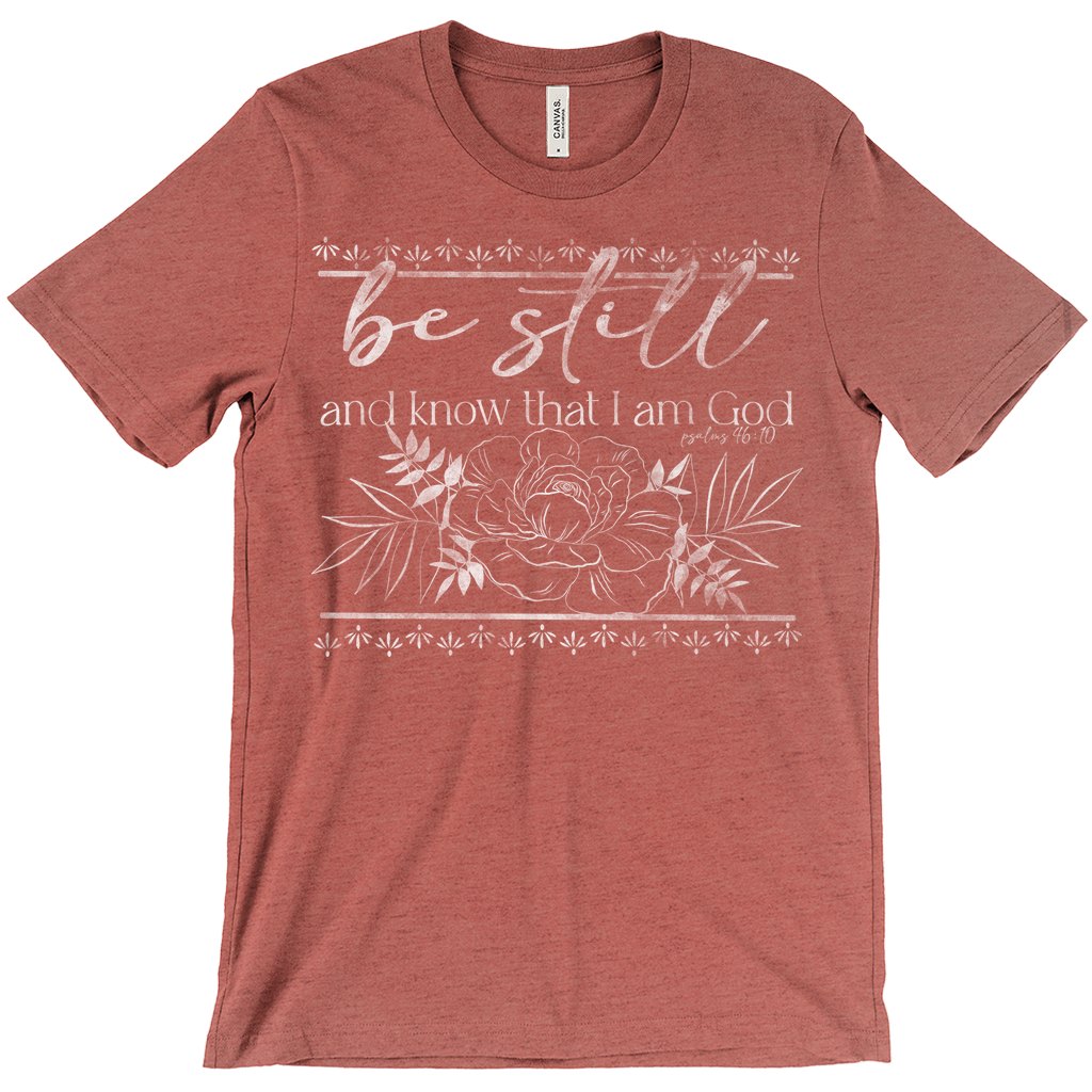 Be Still Peony T-Shirt White Ink (Adult)