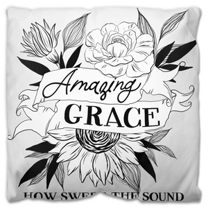 Amazing Grace Floral Outdoor Pillow