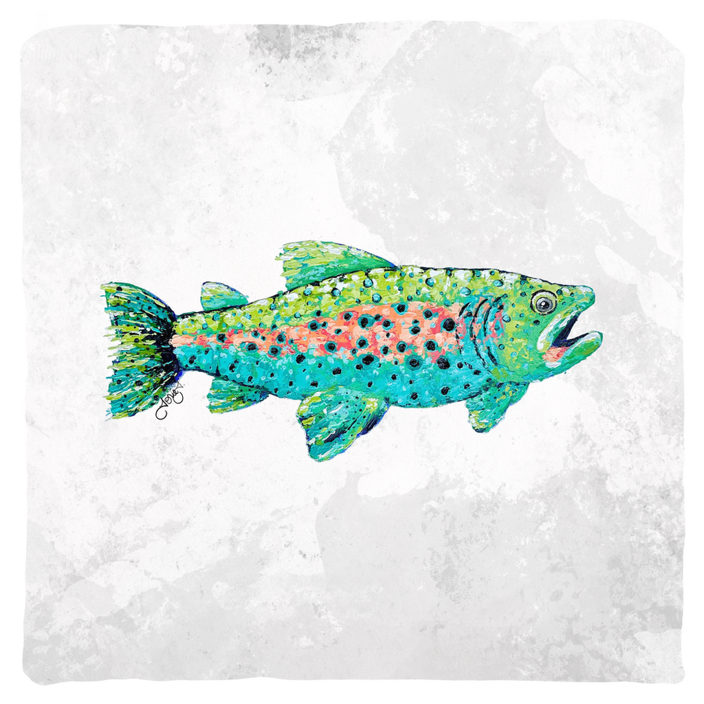 Trout Canvas Throw Pillow