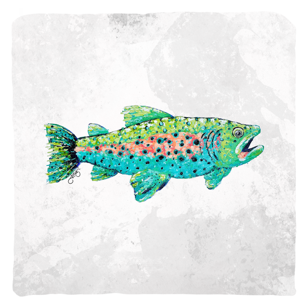 Trout Canvas Throw Pillow