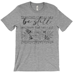 Be Still Peony T-Shirt Black Ink (Adult)