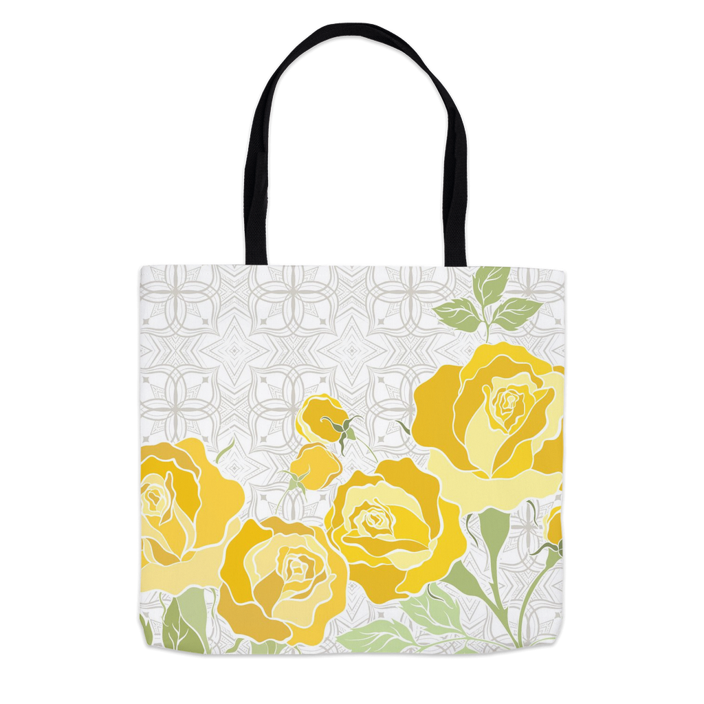 Art Deco Rose White Tote Bags