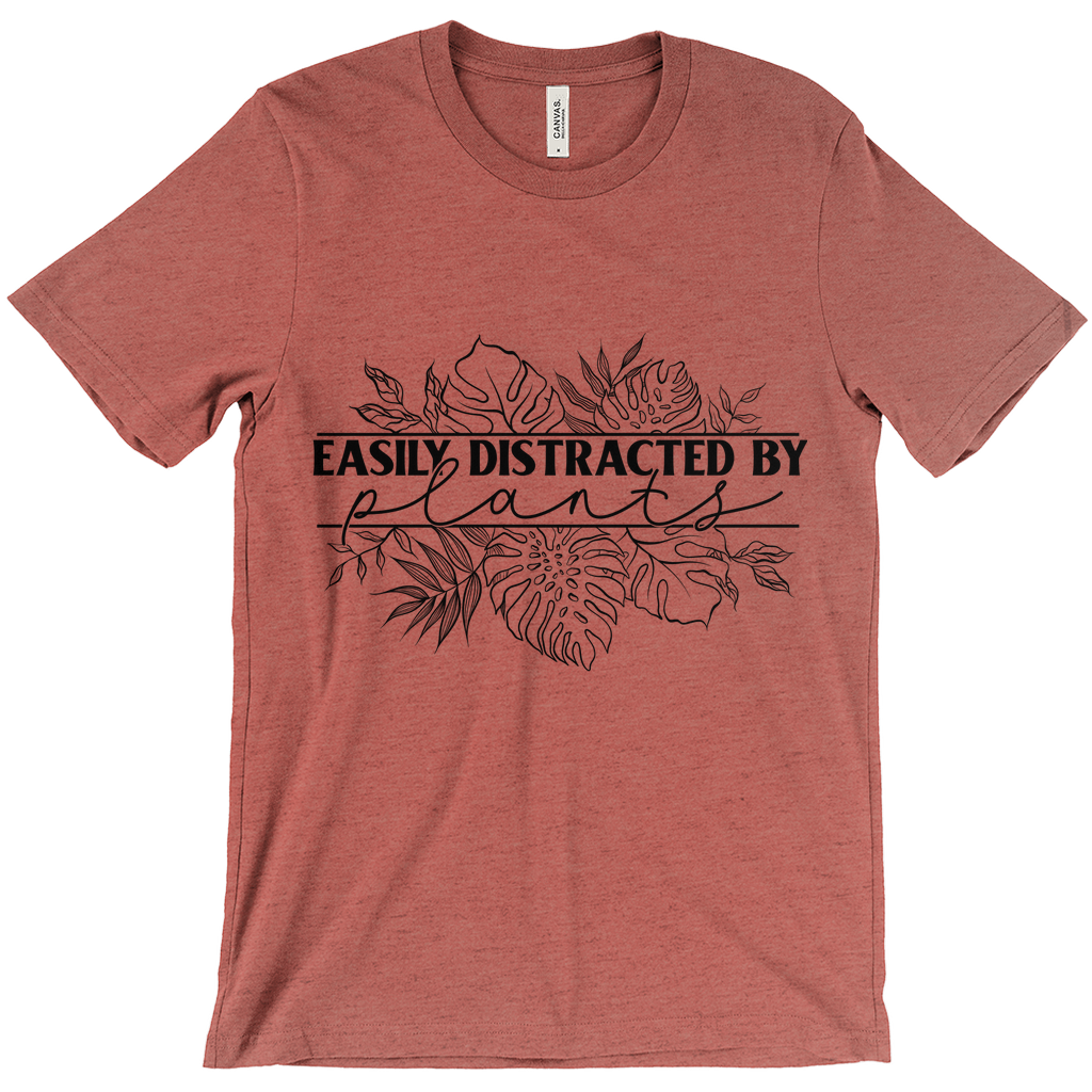 Easily Distracted by Plants T-Shirt Black Ink (Adult)