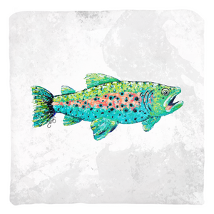 Trout Canvas Throw Pillow