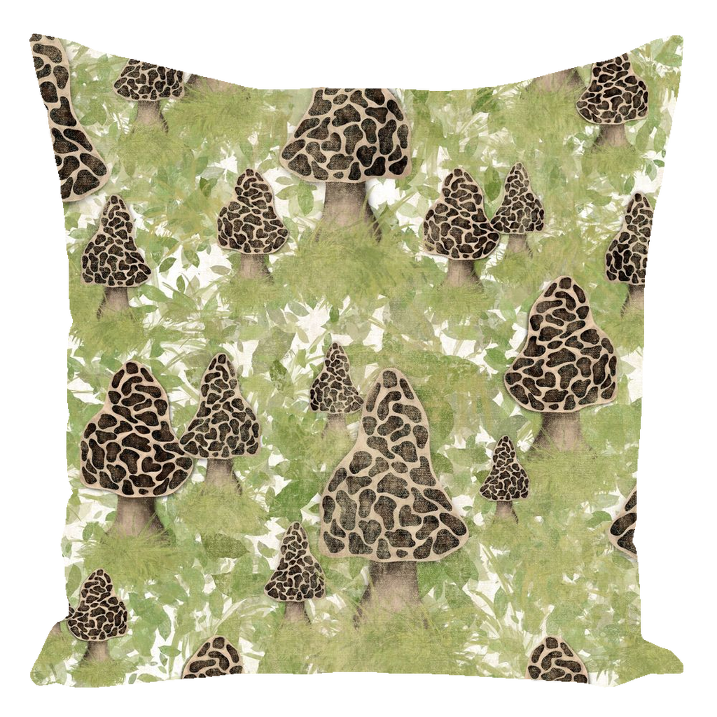 Morel Mushrooms Throw Pillow