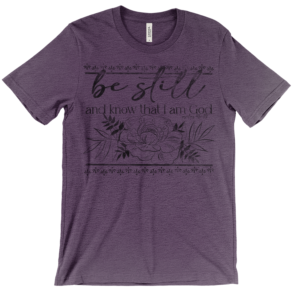 Be Still Peony T-Shirt Black Ink (Adult)