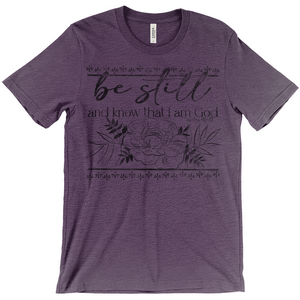 Be Still Peony T-Shirt Black Ink (Adult)