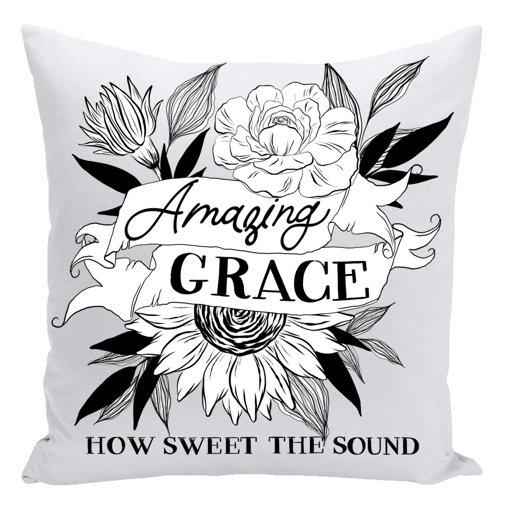 Amazing Grace Floral Throw Pillow