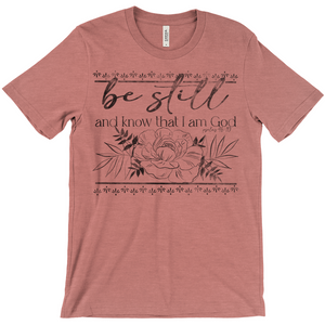 Be Still Peony T-Shirt Black Ink (Adult)