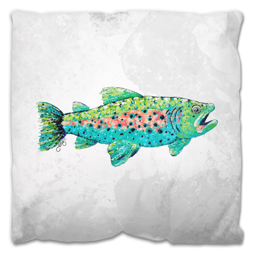 Trout Canvas Outdoor Pillow