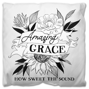 Amazing Grace Floral Outdoor Pillow