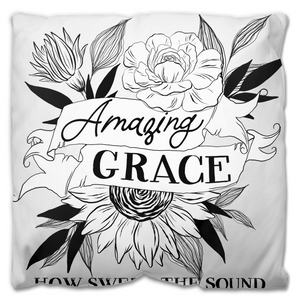 Amazing Grace Floral Outdoor Pillow