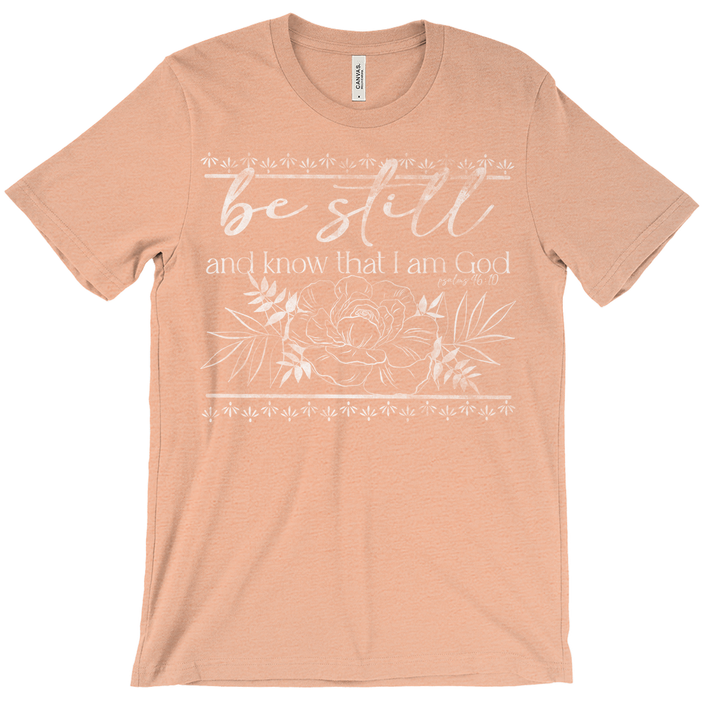 Be Still Peony T-Shirt White Ink (Adult)