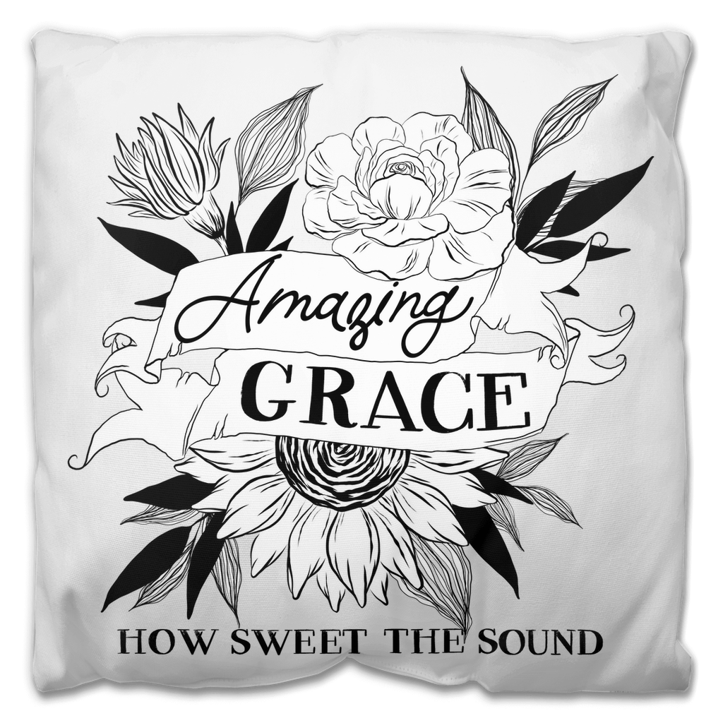 Amazing Grace Floral Outdoor Pillow