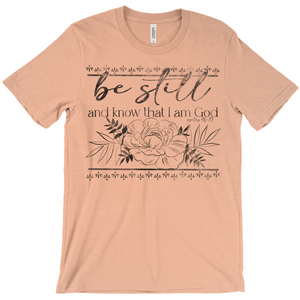 Be Still Peony T-Shirt Black Ink (Adult)