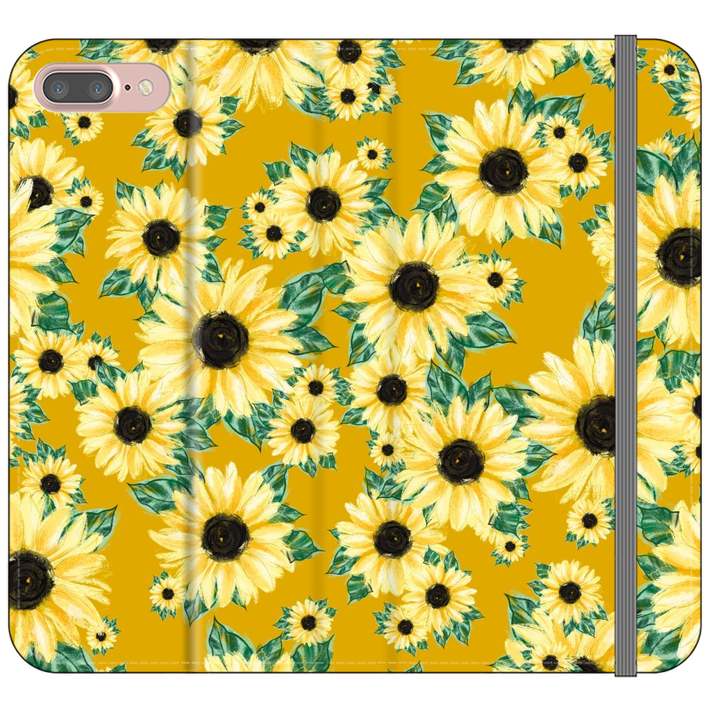 Golden Sunflower Fields WALLET Phone Case