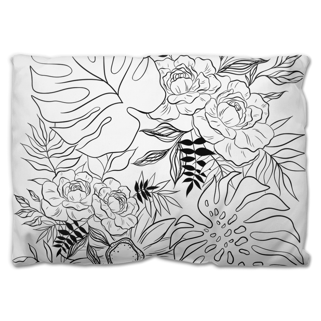 Plant Collage Outdoor Pillow