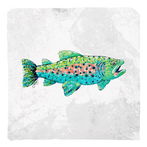 Trout Canvas Throw Pillow