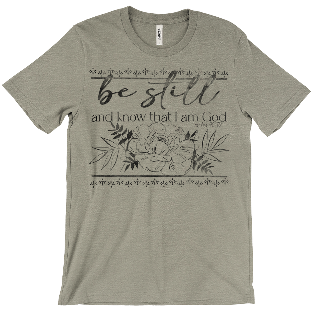 Be Still Peony T-Shirt Black Ink (Adult)