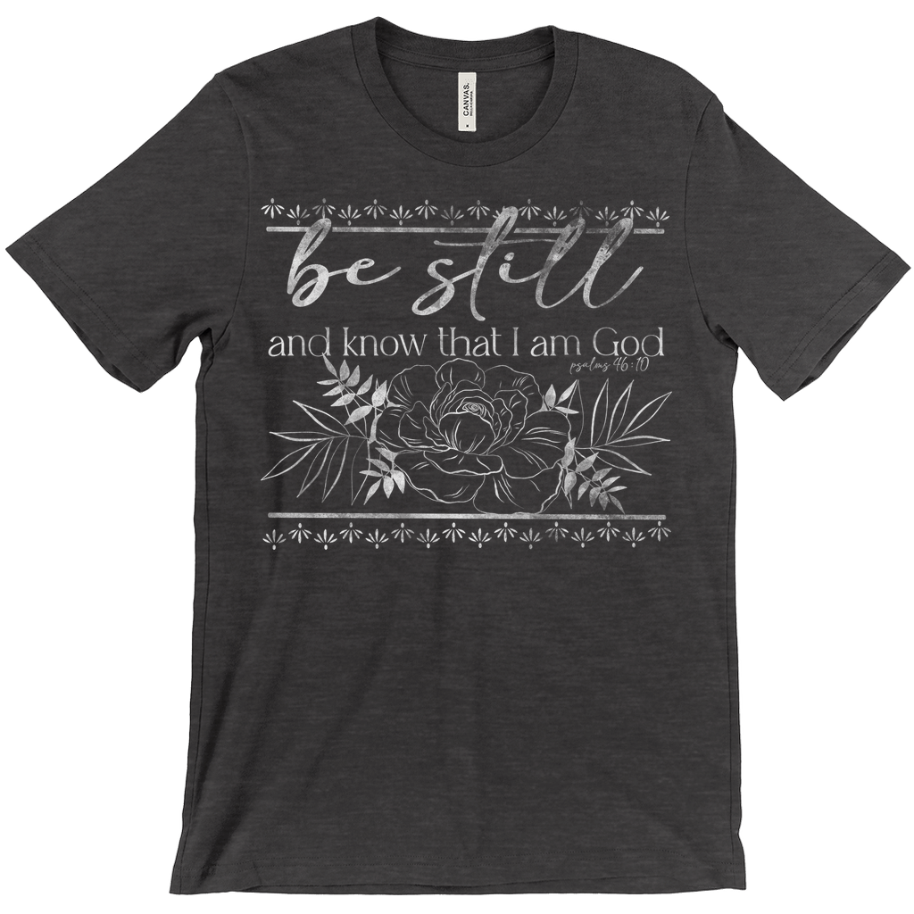 Be Still Peony T-Shirt White Ink (Adult)