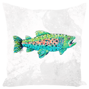 Trout Canvas Throw Pillow