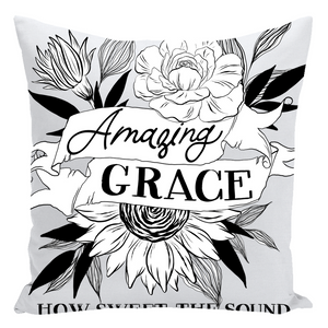 Amazing Grace Floral Throw Pillow