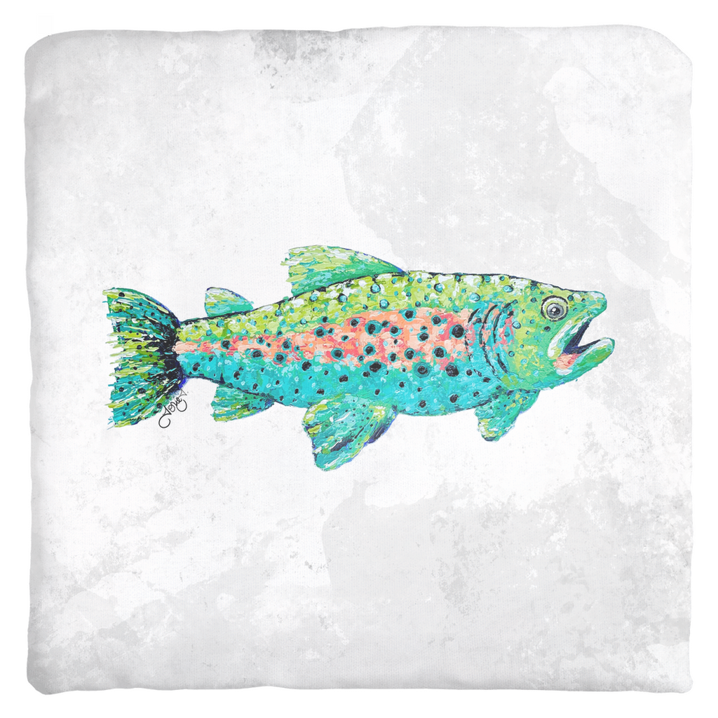 Trout Canvas Throw Pillow