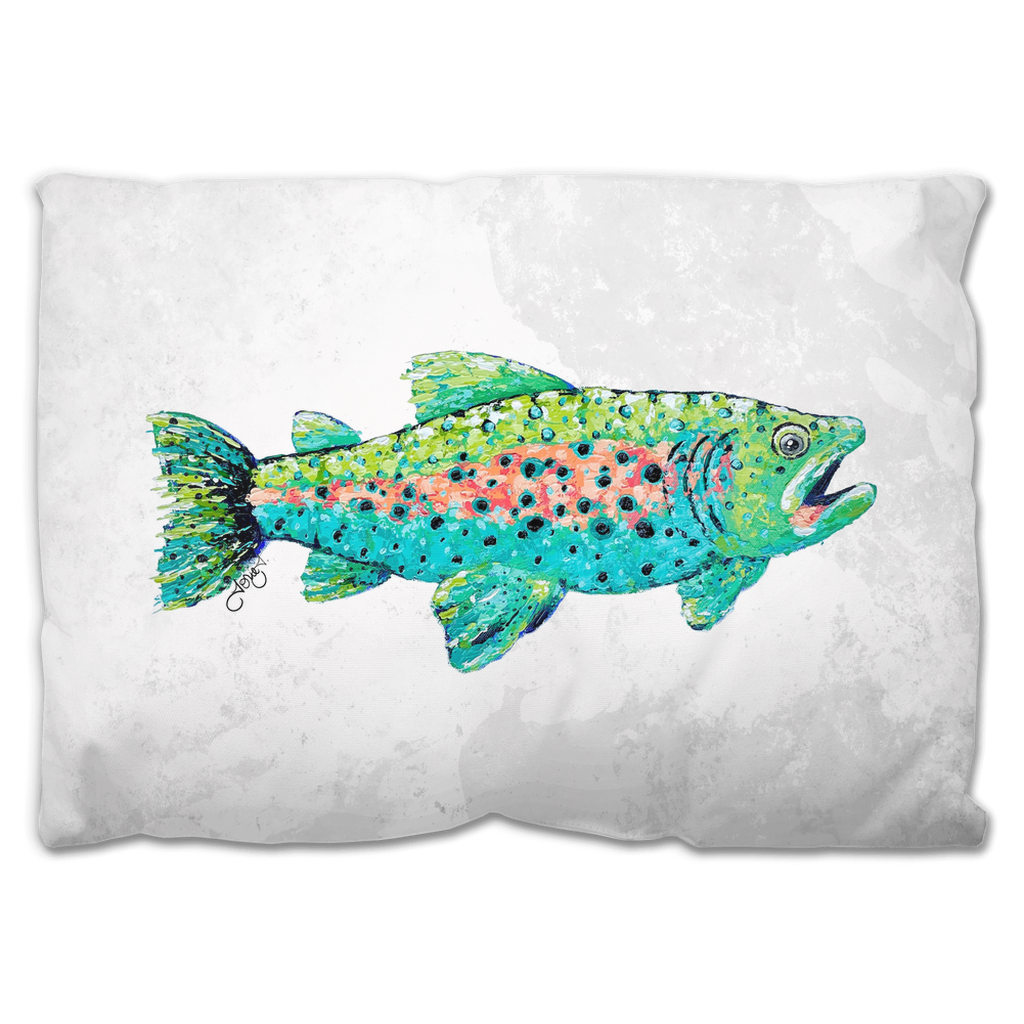 Trout Canvas Outdoor Pillow