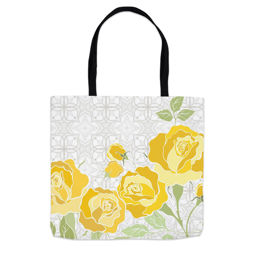 Art Deco Rose White Tote Bags