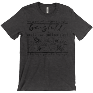 Be Still Peony T-Shirt Black Ink (Adult)