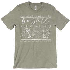 Be Still Peony T-Shirt White Ink (Adult)