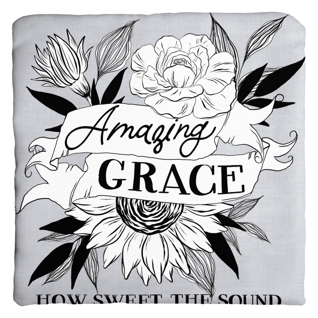 Amazing Grace Floral Throw Pillow