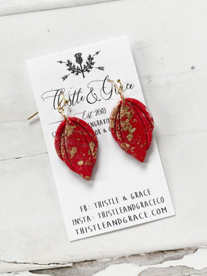 Red & Gold Clay Earrings