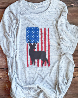 American Flag Deer T-Shirt