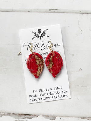 Red & Gold Clay Earrings