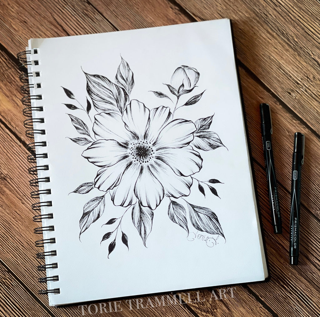 Original Floral in Ink