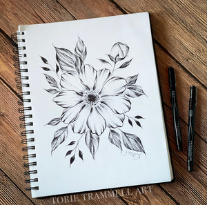 Original Floral in Ink