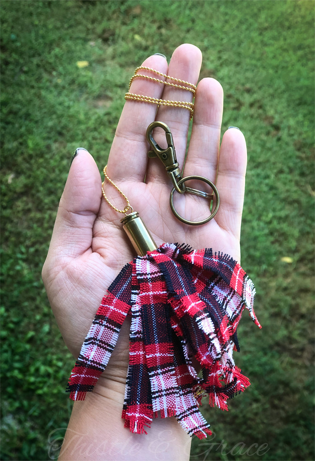 Plaid Bullet Necklace