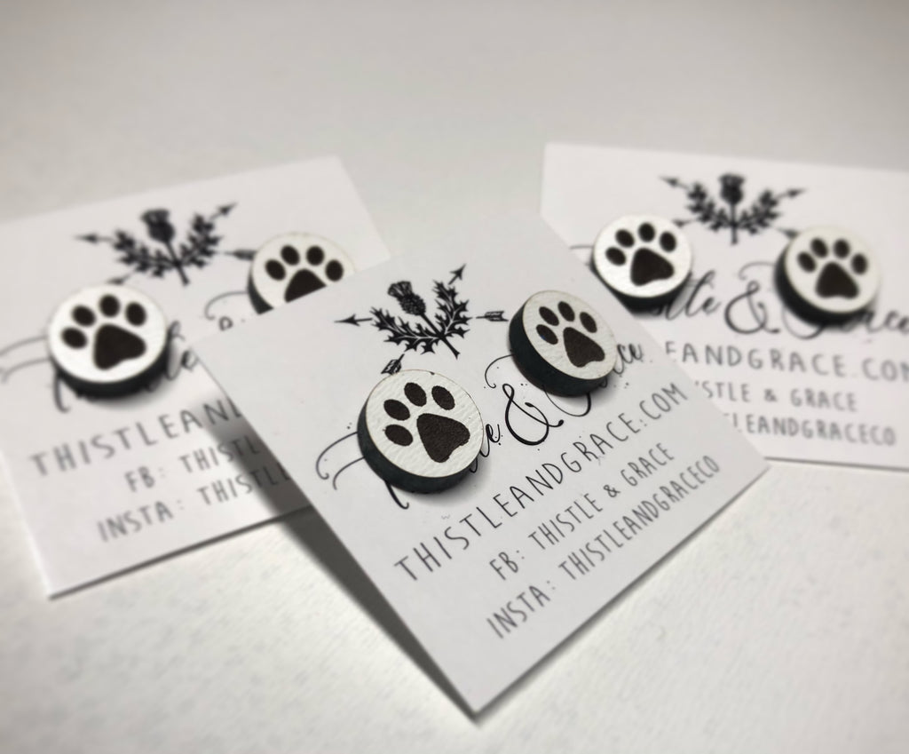 Paw Print Studs