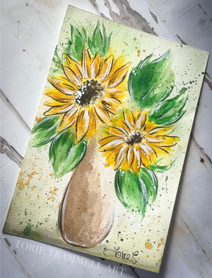 Sunflower Mixed Media Study