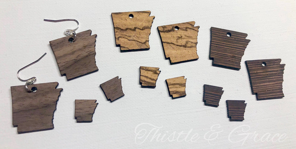 Wooden Arkansas Earrings!