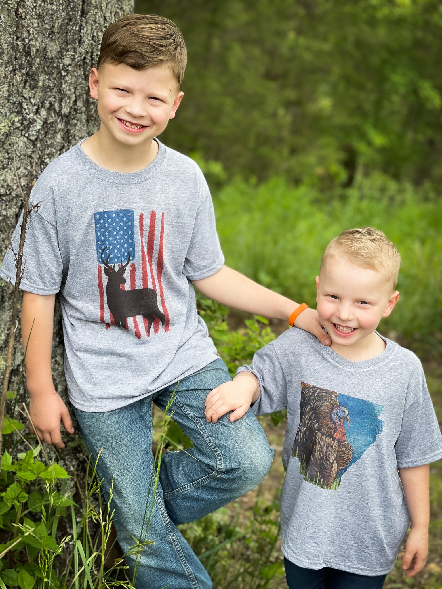 Youth American Flag Deer T shirt