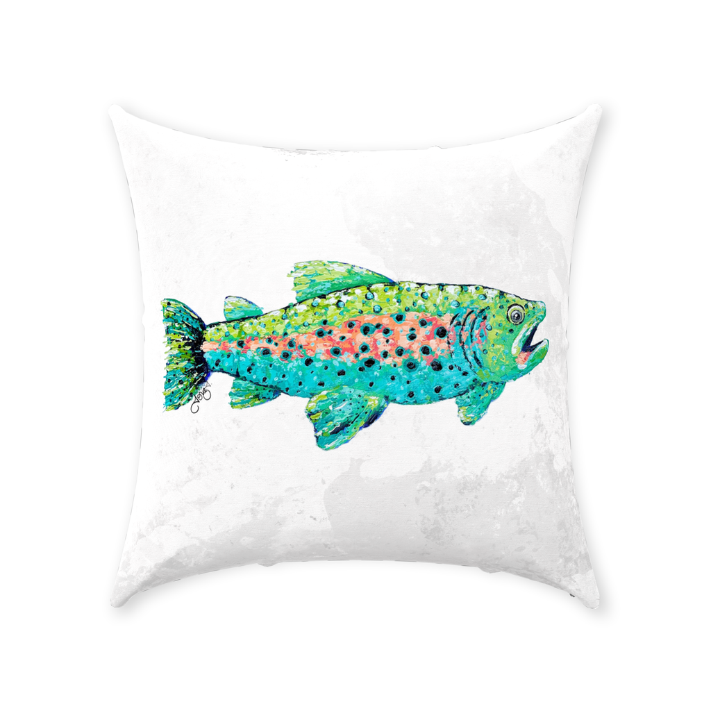 Trout Canvas Throw Pillow