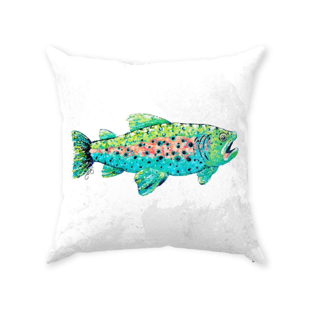 Trout Canvas Throw Pillow