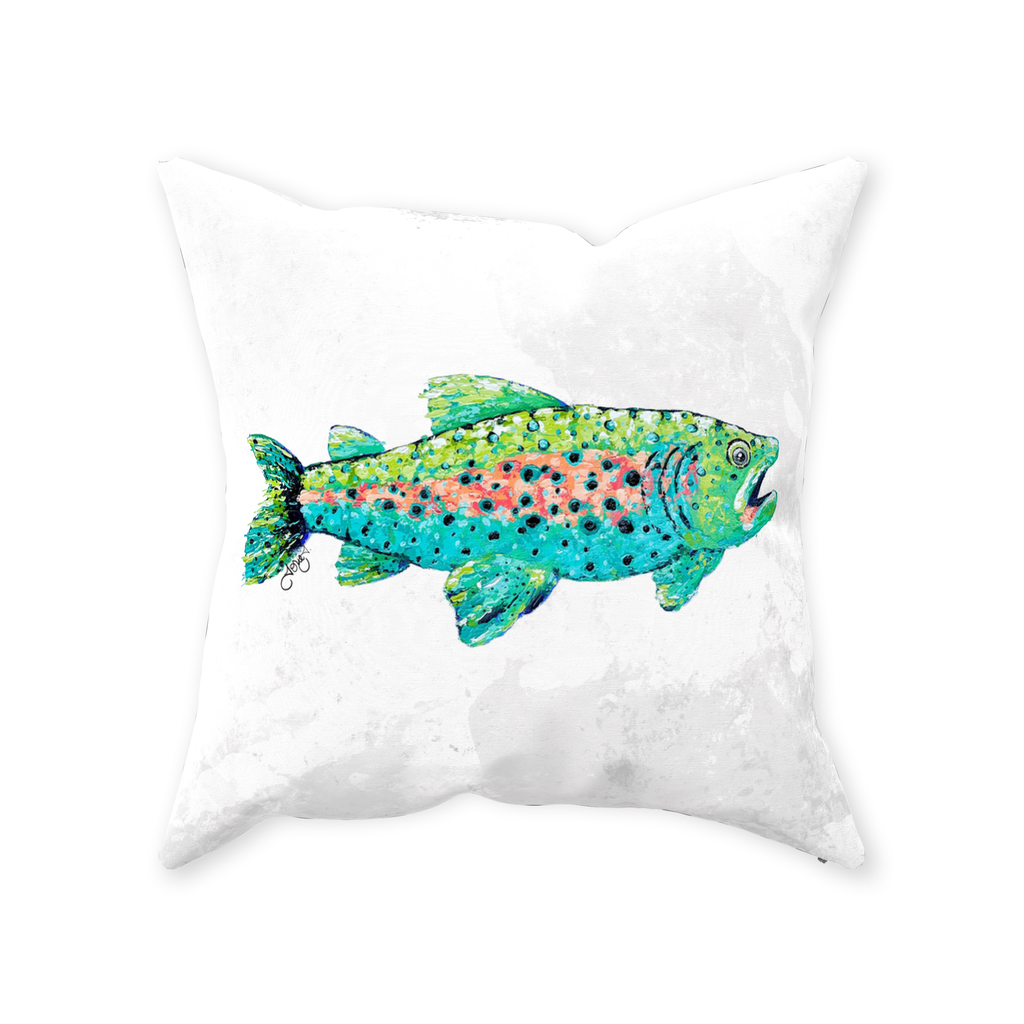 Trout Canvas Throw Pillow