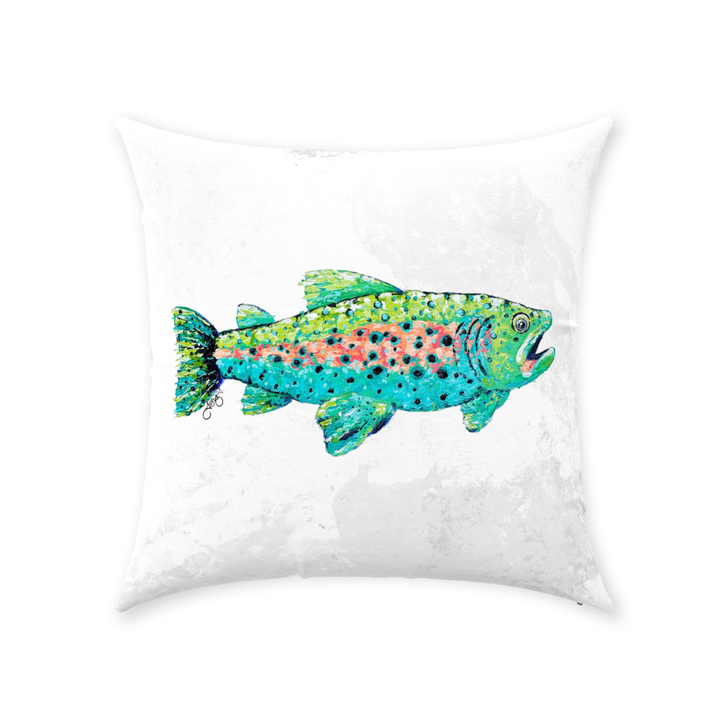 Trout Canvas Throw Pillow