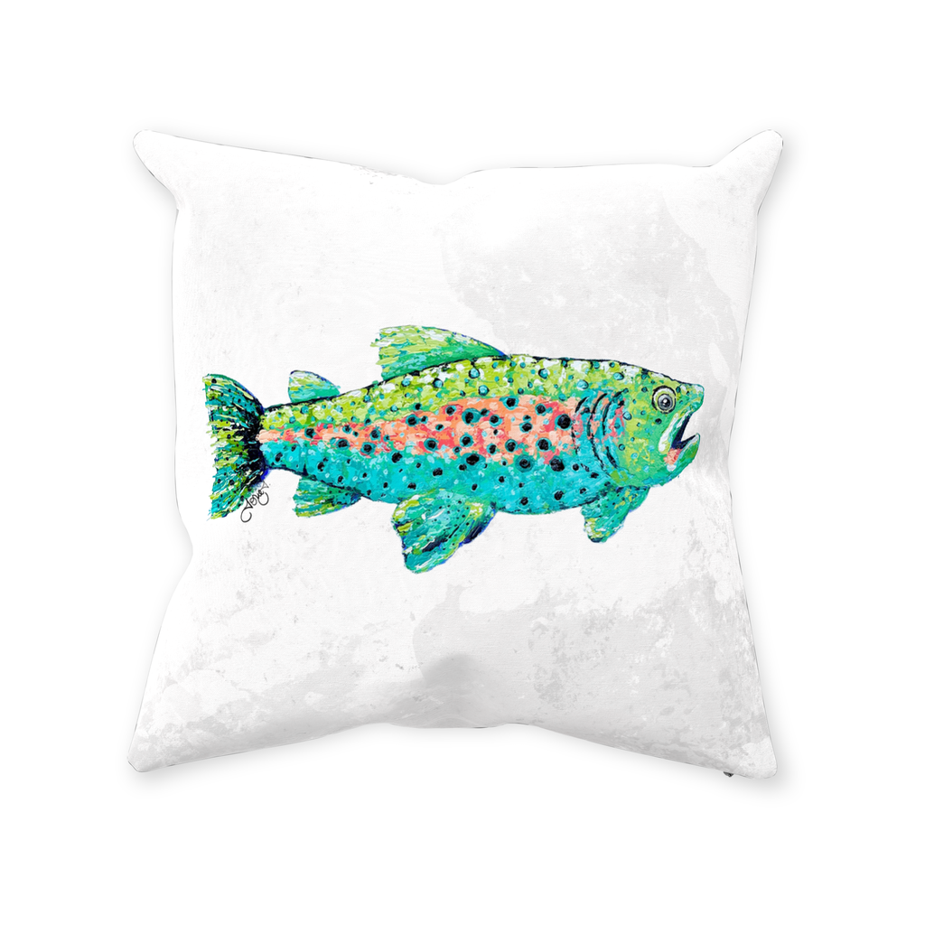 Trout Canvas Throw Pillow