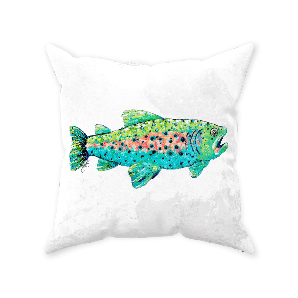 Trout Canvas Throw Pillow