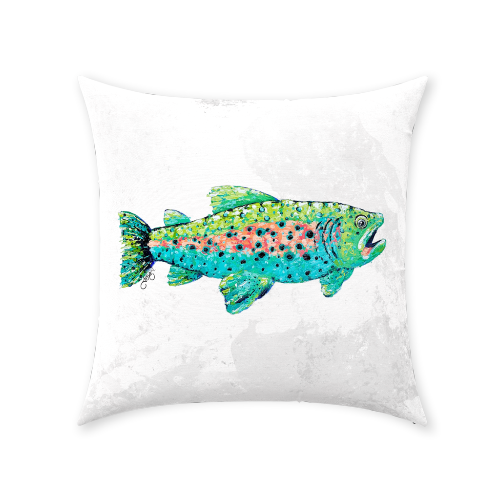 Trout Canvas Throw Pillow